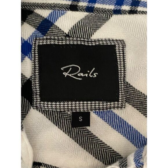 Rails Hunter Indigo Powder Blush Soft Light  Flannel Button Down Shirt Size Smal - Picture 5 of 5